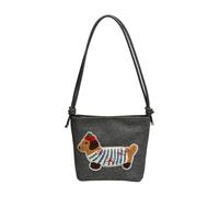 Chenxi Studio Sac à bandoulière élégant avec motif chien offrant un grand espace de rangement sous les aisselles, sac à main décontracté pour tous les jours, Thé noir, One Size