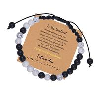 CHENXIKK Bracelet Love Infinite en howlite blanche pour fils, petit ami, frère, petit-fils, mari, homme | Bonus fils, fille, petite-fille | maman, sœur, grand-mère, maman bonus, 6-12 inches, Pierre