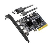 chenyang 2 ports PCI-E 3.0 4X et Mini DisplayPort vers 2 USB C Vidéo Carte d'extension Graphique Prend en charge USB 3.2 10 Gbit/s Transfert de données DP1.4 Sortie vidéo