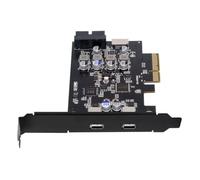 chenyang 4 ports PCI-E 4 x vers 2 USB C/USB 3.0 20 broches/USB 3.1 Prise de panneau avant USB 3.2 Gen2 PCI Express adaptateur de carte d'extension avec double chipset ASM3142 VL822