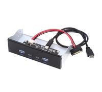 chenyang 4 ports USB 3.1 Type E Panneau Avant Header vers 2 USB 3.0 & 2 USB C Hub Port Multiplicateur Adaptateur avec Câble d'alimentation SATA pour panneau de baie de lecteur optique de 5,25"