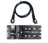 chenyang Adaptateur combo M.2 NVME vers SFF-8654 et NGFF SSD vers SATA 2 en 1 avec câble SFF-8654 pour extension interne de la carte mère (ne fonctionne pas SSD NVME vers SATA)