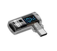 chenyang Adaptateur d'affichage numérique USB C, connecteur USB 4.0 type C vers prise 90 degrés à angle droit 40 Gbit/s 8K@60Hz transfert de données PD 140W charge rapide mesureur de puissance