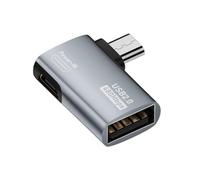 chenyang Adaptateur d'alimentation Micro USB OTG 2 en 1 Micro USB mâle vers USB 2.0 femelle 90 degrés coudé à gauche