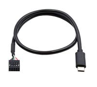 chenyang Adaptateur de câble d'extension de données USB 2.0 pour panneau avant 9/10 broches vers connecteur USB C 0,5 m