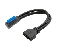chenyang Adaptateur de câble d'extension USB 3.0 de 24,5 cm - 19/20 broches mâle vers femelle - Angle droit de 90 degrés
