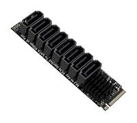 chenyang Adaptateur de carte d'extension 8 ports M.2 vers SATA 3.0, PCIe 3.0 vers SATA III 6 Gbit/s avec affichage intelligent de l'état