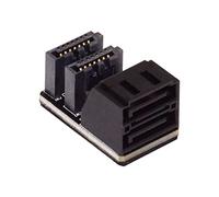 chenyang Adaptateur d'extension double SATA 7 broches mâle vers femelle 7 broches verticales coudées à 90 degrés Profil bas pour ordinateur de bureau SSD HDD carte mère