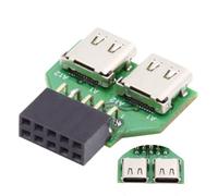 chenyang Adaptateur d'extension USB 2.0 pour panneau avant 9 broches/10 broches 1 vers 2 USB C femelle