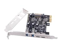 chenyang Adaptateur PCI Express 4 ports PCI-E 1X vers 2 USB 3.0/USB C HUB PCI Express avec support de fente PCI-E 80/120 mm avec alimentation SATA supplémentaire