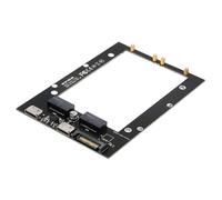 chenyang Adaptateur PCI Express 5.0/4.0 Dual Oculink SFF-8611 4i vers Dual Gen-Z 1C (EDSFF) E1.S SSD avec connecteur d'alimentation SATA pour SSD EDSFF 1U court 9,5/15/25 mm avec dissipateur thermique