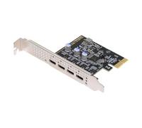 chenyang Adaptateur PCIE vers 4 ports USB 3.2, PCIE X1 vers 4 ports USB C pour châssis, adaptateur de carte d'extension compatible Win7/8/8.1/10/11/Linux/XP