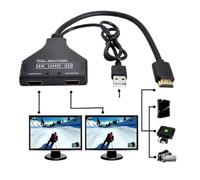 ChenYang Adaptateur Répartiteur HDMI 1.3, Câble de rallonge et commutateur de splitter HDMI 1 mâle vers 2 femelles avec alimentation, 0,65 pieds/20 cm