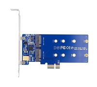 Chenyang - Adaptateur SATA SSD vers PCI-E x1, Adaptateur de carte mère PCI-E x1 pour SSD NGFF Dual SATA clé B+M JMB582