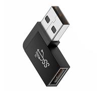 ChenYang Adaptateur USB 3.0, Adaptateur d'extension USB 3.0 Type A mâle vers femelle - Alimentation, données, vidéo - Angle de 90 degrés vers la gauche - 10Gbps