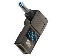 chenyang Adaptateur USB C vers CC, USB C femelle vers prise jack cylindrique CC 4,5 x 3,0 mm, adaptateur de charge rapide pour ordinateur portable PD 100W avec affichage de la puissance