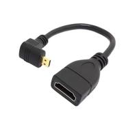 chenyang Câble adaptateur micro HDMI mâle vers HDMI femelle 4K HDTV coudé à 90° vers le bas 10 cm