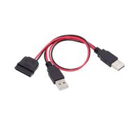 chenyang Câble d'alimentation SATA 15 broches 1 vers 2 USB 2.0 5 V 2 A pour disque dur SATA 2,5" SSD pilote