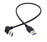 chenyang Câble de données USB 3.0 Type-A mâle coudé vers 3.0 Type-A mâle droit 5 Gbit/s, Câble USB 3.0 USB 3.0 type A coudé à 90 degrés 40cm