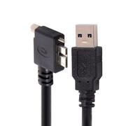 chenyang Câble de données USB 3.0 vers USB 3.0 Micro-B avec support à vis pour caméra industrielle, angle gauche de 90 degrés 1.2M