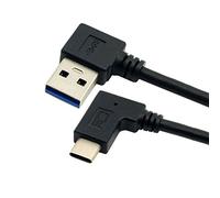chenyang Câble de données USB 3.1 USB-C réversible coudé à 90 degrés vers la gauche A mâle pour tablette et téléphone portable