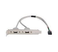 chenyang Câble de panneau multiplicateur de port 1 sur 2 USB 2.0 avec connecteur de carte mère 9 broches, 40 cm, avec support PCI de 120 mm