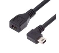 chenyang Câble d'extension de données USB 2.0 Mini USB 5 broches mâle vers femelle coudé à 90 degrés vers la gauche, CY-U2-049-LE