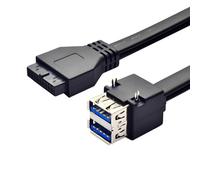 chenyang Câble d'extension de port d'en-tête de panneau avant USB 3.0 1,64 pi 19/20 broches 1 mâle vers 2 USB 3.0 femelles pour carte mère, peut être fixé