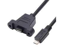chenyang Câble d'extension micro USB 2.0 5 broches mâle vers femelle avec trous de montage sur panneau 50 cm