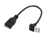 Chenyang Câble d'extension USB 3.0 Type A mâle coudé vers USB 3.0 Type A Femelle 20 cm 5 Gbps Down Angled