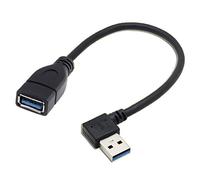 chenyang Câble d'extension USB 3.0 Type A mâle coudé vers USB 3.0 Type A Femelle 20 cm 5 Gbps Left Angled