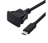 chenyang Câble d'extension USB 3.1 Gen 2 10 Gbps encastré USB C mâle vers femelle pour montage sur tableau de bord de voiture, résistant à l'eau et à la poussière