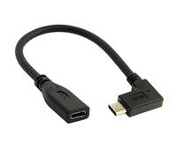 chenyang Câble d'extension USB C 3.1 Gen 2 10 Gbit/s mâle vers femelle, charge rapide, transfert de données, câble d'extension coudé à 90 degrés, 0,2 m