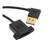 chenyang Câble DisplayPort 1.4 mâle vers femelle à angle droit de 90 degrés 8K @ 60 Hz 4K @ 240 Hz 32,4 Gbit/s haute vitesse plaqué or câble d'extension ultrafine type montage sur panneau 0,3 m
