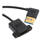 chenyang Câble DisplayPort 1.4 mâle vers femelle coudé à 90 degrés à gauche 8K @ 60 Hz 4K @ 240 Hz 32,4 Gbit/s haute vitesse plaqué or câble d'extension ultrafine type montage sur panneau 0,3 m