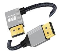 chenyang Câble DisplayPort vers DisplayPort à angle droit 90° 4K @ 60Hz 32,4 Gbit/s Haute vitesse Câble tressé plaqué or 1,0 m