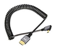 Chenyang Câble Micro HDMI à bobine étirable HDMI 2.0 vers Micro HDMI 90 degrés angulaire gauche Câble d'extension 4K 60hz