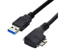 chenyang Câble Micro USB 3.0, USB 3.0 mâle vers Micro B mâle, câble d'extension de transfert de données coudé à 90 degrés avec vis de montage sur panneau 1.2M