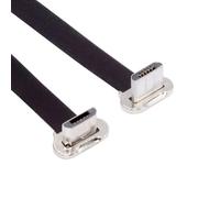 chenyang Câble micro USB court et plat, USB 2.0 Micro USB 5 broches double coudé à 90 degrés 5 V2 A Câble d'extension de données de charge rapide 0,52 m