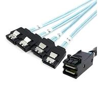 Chenyang Câble Mini SAS SFF-8643 hôte 1 vers 4 SATA 7 broches cible pour disque dur 6Gbps serveur de données Raid 1,0 m