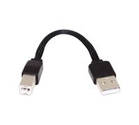 chenyang Câble plat court USB 2.0, USB 2.0 de type A mâle vers type B mâle 4 fils 5 V 2 A Câble d'extension de données de charge en silicone 4 fils 30 AWG 13 cm