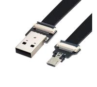 Chenyang Câble Plat Micro USB 2.0 Mâle vers Micro USB - Câble d'Extension Flexible Adaptateur 0,2 m