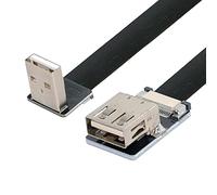 ChenYang Câble plat USB 2.0 - Adaptateur de transfert de données et de chargement - Connecteur USB 2.0 mâle vers femelle - Angle de 90 degrés vers le bas - Câble d'extension flexible en ruban - 0,5 m