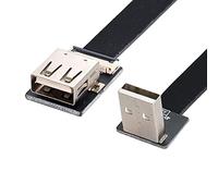 chenyang Câble plat USB 2.0 USB 2.0 mâle vers femelle coudé à 90 degrés vers le haut pour transfert de données, câble de charge flexible et adaptateur de câble d'extension 2 m