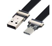 chenyang Câble plat USB C, adaptateur de transfert de données et de charge USB 2.0 mâle vers USB C mâle, câble d'extension de ruban flexible 1,0M