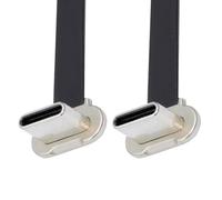 chenyang Câble plat USB C court de 0,23 m, USB 2.0 de type C Dual 90 degrés PD 65 W - Charge rapide