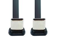 chenyang Câble plat USB C court USB 2.0 type C Dual coudé à 90 ° PD 65 W - Câble d'extension de données de charge rapide 200 mm