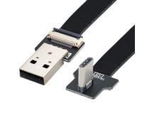 chenyang Câble plat USB C de mâle USB 2.0 à mâle USB C à angle droit de 90 degrés, câble d'extension flexible, 0,5 m