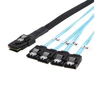 Chenyang Câble Raid Mini SAS SFF-8087 hôte 36 broches interne vers 4 SATA 7 broches disque dur cible 6 Gbit/s 100 cm