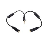 chenyang Câble répartiteur audio 3 broches 3,5 mm 1 mâle vers 2 femelles pour casque stéréo avec interrupteur de contrôle du volume